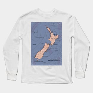 meteorological New Zealand weather map Long Sleeve T-Shirt